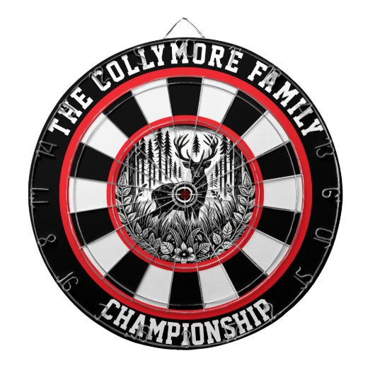 フォレストの十字に表示された鹿 ダーツボード (正面)