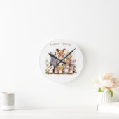 フォレストの友だち |かわいい動物 |子供部屋&キッズ ラウンド壁時計 (ホーム)