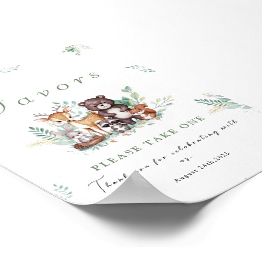 フォレストの友人の最初の誕生日のお気に入りの署名 ポスター (角)