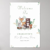 フォレストの友人の最初の誕生日のウェルカムサイン ポスター (正面)