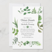 フォレストの緑のバーチャルベビーまたはブライダルシャワー 招待状 (正面)