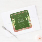 フォレストの緑のフローラ製品ラベルとバラ金ゴールド スクエアシール (封筒)