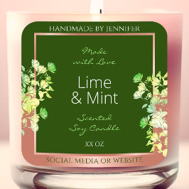 フォレストの緑のフローラ製品ラベルとバラ金ゴールド スクエアシール