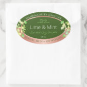 フォレストの緑のフローラ製品ラベルとバラ金ゴールド 楕円形シール (バッグ)