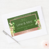 フォレストの緑のフローラ製品ラベルとバラ金ゴールド 長方形シール (封筒)