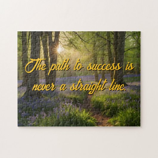 フォレストの花のパスのパーソナライやる気を起こさせるズ ジグソーパズル (横)