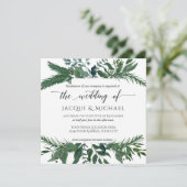 フォレストの葉リース水結婚色 | スクエア 招待状 (スタンド正面)