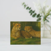 フォレストの設定でCheetah Duoを休息 ポストカード (スタンド正面)