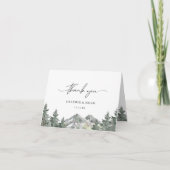 フォレストアウトドアマウンテンテーマ結婚ズサンキュー カード (正面)