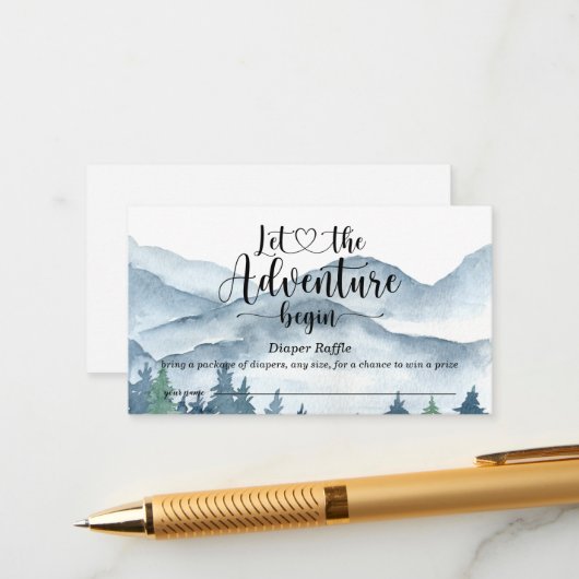 フォレストアドベンチャーウォーターカラーベビーおむつラッフル エンクロージャーカード (正面/裏面インサイチュ)