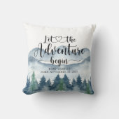 フォレストアドベンチャーウォーターカラーマウンテンズベビー子供部屋 クッション (正面)