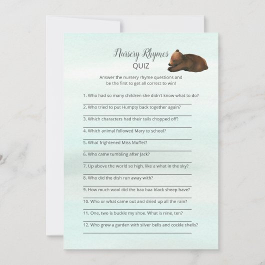 フォレストアドベンチャーベアーズ子供部屋ライムズゲームカード 招待状 (正面)