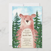 フォレストアドベンチャーベアーボーイズベビーシャワー招待状 招待状 (正面)