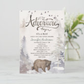 フォレストアドベンチャーボーイ水彩熊ベビーシャワー 招待状 (スタンド正面)