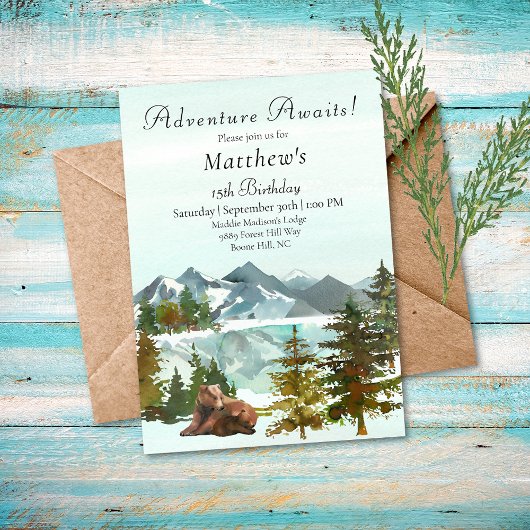フォレストアドベンチャーボーイ素朴ベアーズ誕生日パーティー 招待状