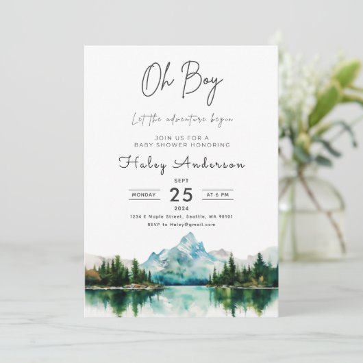 フォレストアドベンチャーボーイ赤ちゃんシャワー招待状 招待状 (スタンド正面)