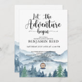 フォレストアドベンチャーマウンテンズキャンプ誕生日 招待状 (正面/裏面)