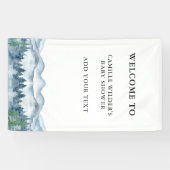 フォレストアドベンチャーマウンテンブルーベビーシャワーバナー 横断幕 (横)