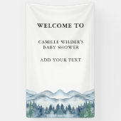 フォレストアドベンチャーマウンテンブルーベビーシャワーバナー 横断幕 (縦)