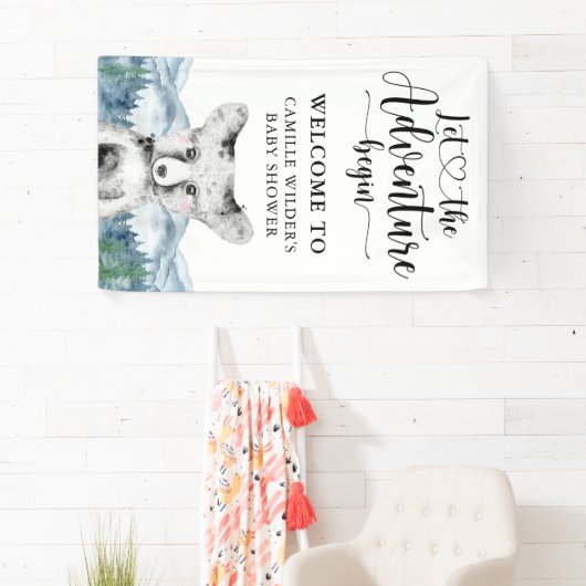 フォレストアドベンチャーマウンテンベビーシャワーバナー 横断幕 (インサイチュ)