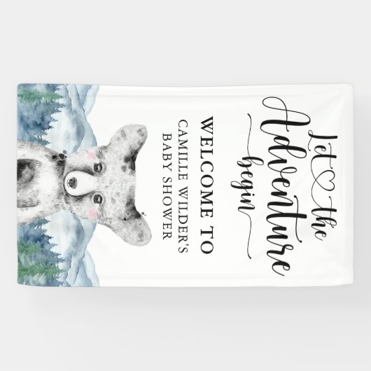 フォレストアドベンチャーマウンテンベビーシャワーバナー 横断幕 (横)