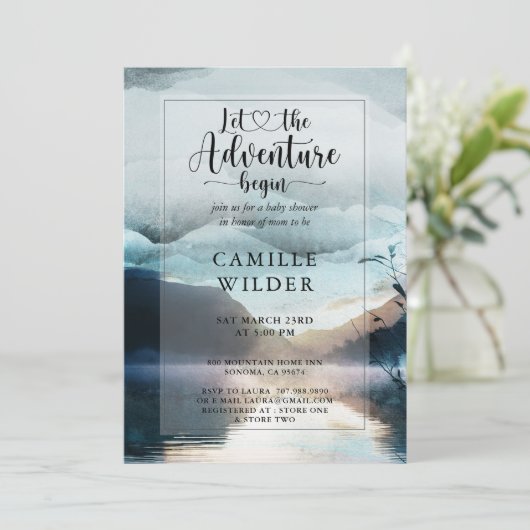 フォレストアドベンチャーマウンテンレイクベビーシャワー 招待状 (スタンド正面)