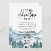 フォレストアドベンチャーリトルキツネベビーシャワー招待状 招待状 (正面/裏面)