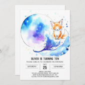 フォレストアドベンチャーレッドキツネ誕生日パーティー 招待状 (正面/裏面)