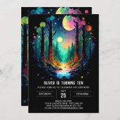 フォレストアドベンチャーワアウェイズミスティック誕生日 招待状 (正面/裏面)