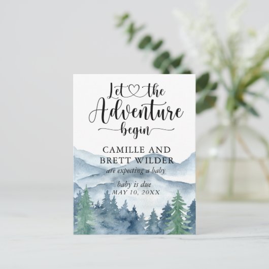 フォレストアドベンチャー山赤ちゃんシャワー妊娠 案内ポストカード (スタンド正面)