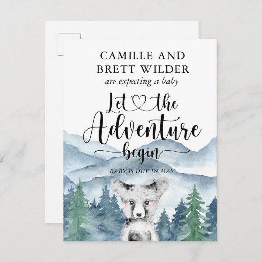 フォレストアドベンチャー山赤ちゃんシャワー妊娠 案内ポストカード (正面/裏面)