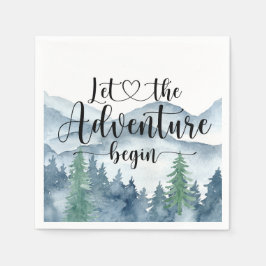 フォレストアドベンチャー水の色の山ベビーシャワー スタンダードカクテルナプキン