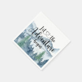 フォレストアドベンチャー水の色の山ベビーシャワー スタンダードカクテルナプキン (角)