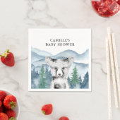 フォレストアドベンチャー水の色の山ベビーシャワー スタンダードカクテルナプキン (インサイチュ)