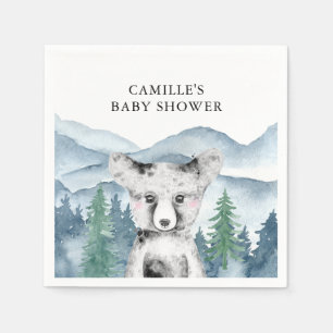 フォレストアドベンチャー水の色の山ベビーシャワー スタンダードカクテルナプキン
