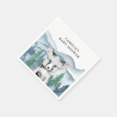 フォレストアドベンチャー水の色の山ベビーシャワー スタンダードカクテルナプキン (角)
