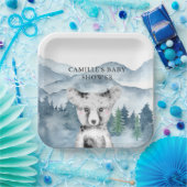 フォレストアドベンチャー水の色の山ベビーシャワー ペーパープレート (パーティー)