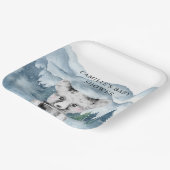 フォレストアドベンチャー水の色の山ベビーシャワー ペーパープレート (傾斜あり)