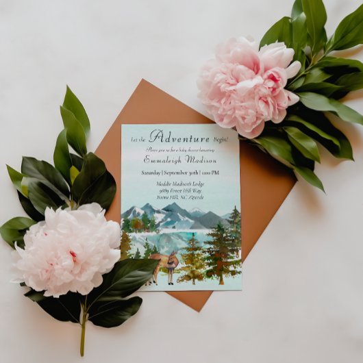 フォレストアドベンチャー素朴鹿ベビーシャワー 招待状