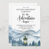 フォレストアドベンチャー開始キャンプ誕生日 招待状 (正面/裏面)