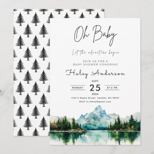 フォレストアドベンチャー ベビーシャワー招待状 招待状 (正面/裏面)