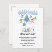 フォレストアニマルのまわりにズ踊りアモミ インビテーションポストカード (正面/裏面)