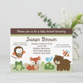 フォレストアニマルフレンズベビーシャワー招待状 招待状 (スタンド正面)