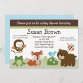 フォレストアニマルフレンズベビーシャワー招待状 招待状 (正面/裏面)