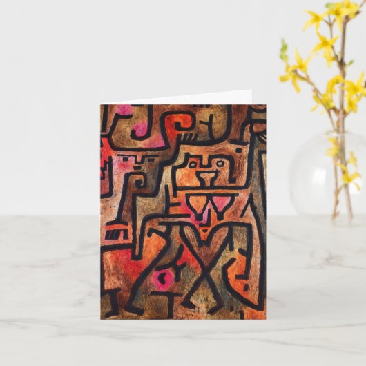 フォレストウィッチポールクレー抽象芸術アート カード (黄色い花)