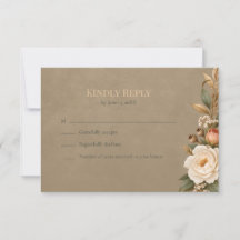 フォレストウィッチ フラワー ウェディング RSVP カード