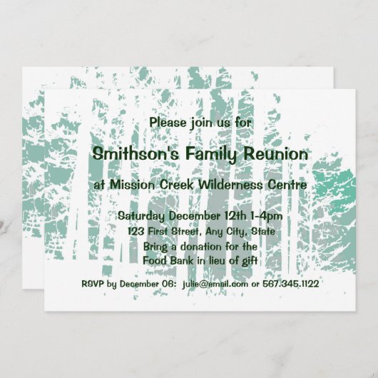 フォレストウィルダネスアウトドアパーク懇親会 招待状 (正面/裏面)