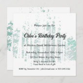 フォレストウィルダネスアウトドアパーク誕生日 招待状 (正面/裏面)