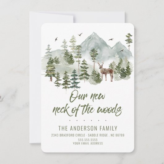 フォレストウエルニューネックオブザウッズムービング招待状 招待状 (正面)