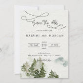 フォレストウォーターカラーイラストレーション結婚式招待状 招待状 (正面)